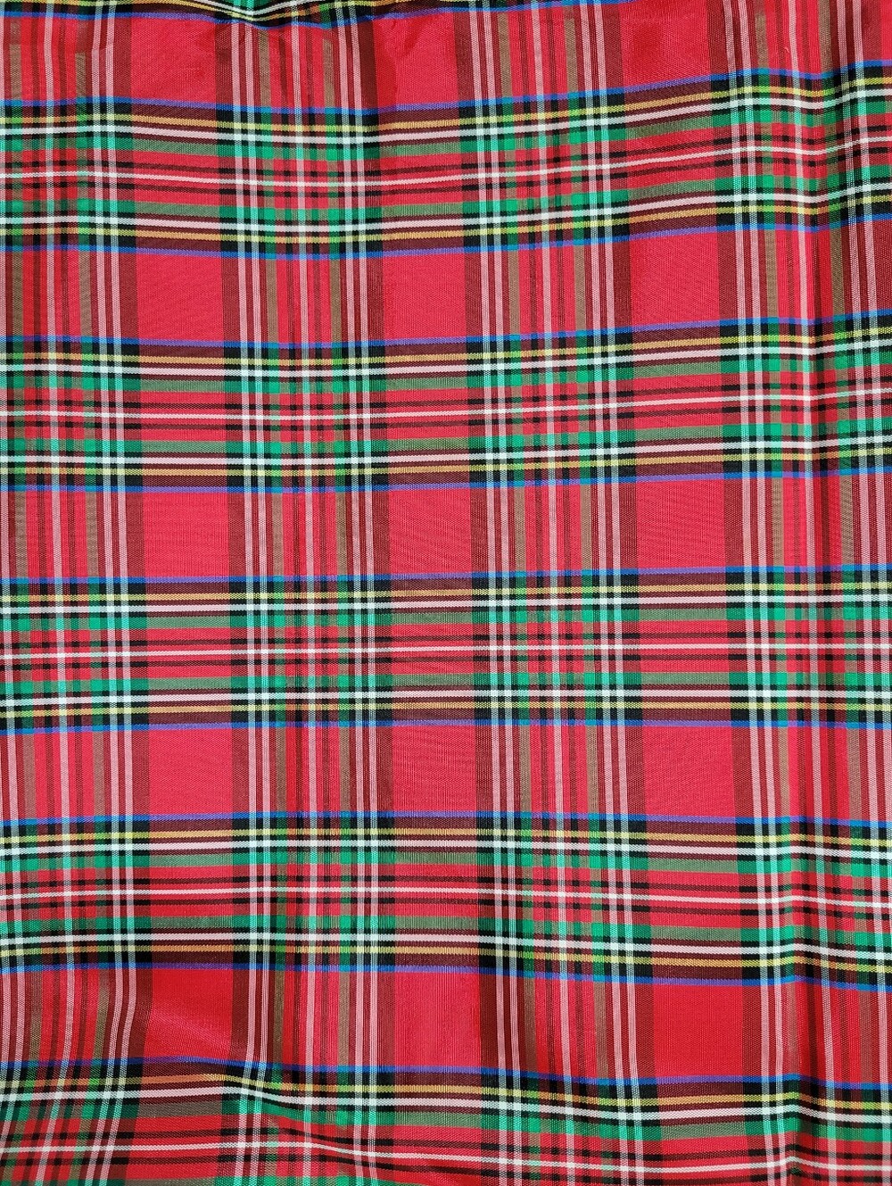 Red Multicolor Plaid Taffeta Sewing Fabric 3 Yards Unbranded (1218)